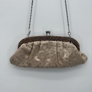 Fellini Carlo Fellini Vintage Champagne Beaded Evening Formal Bag Silver